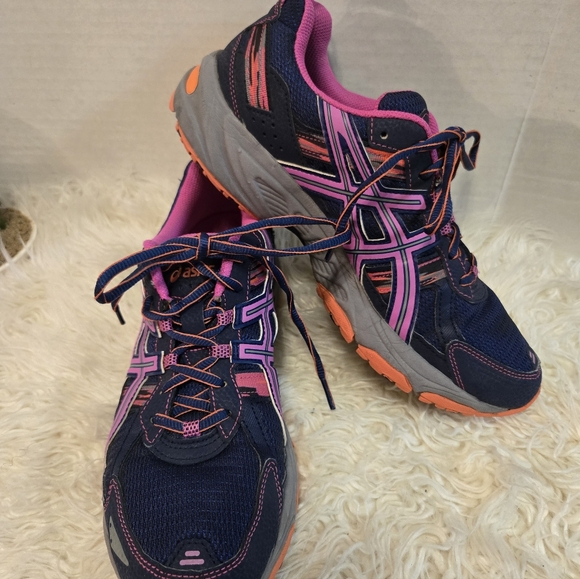 Asics Women's Athletic Shoes - Navy, Pink, and Orange - Picture 10 of 10